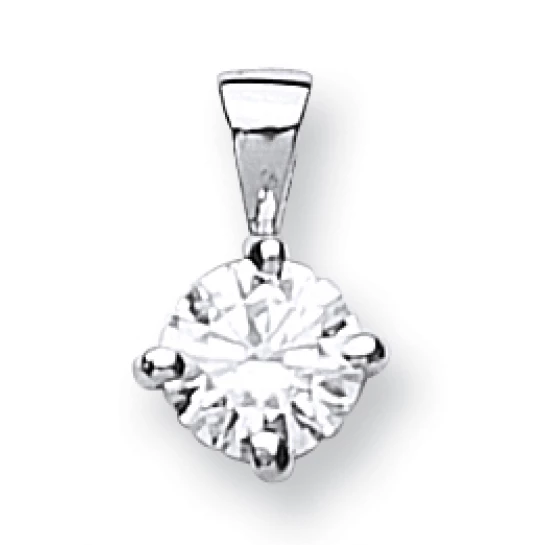 18ct White Gold 0.25ct Claw Set Diamond Pendant